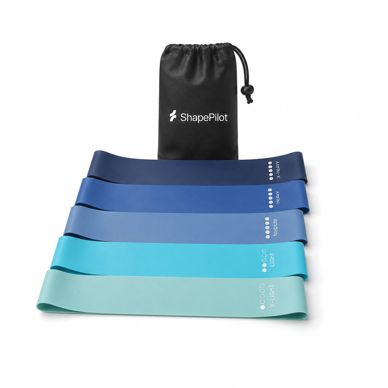 FlexLoop 5-Level Resistance Band Set - extra light to extra heavy fitness bands for home workouts