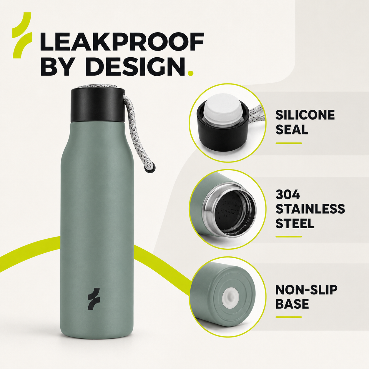 FlowSip Double-Wall Fitness Bottle keeps drinks cold for workouts and travel