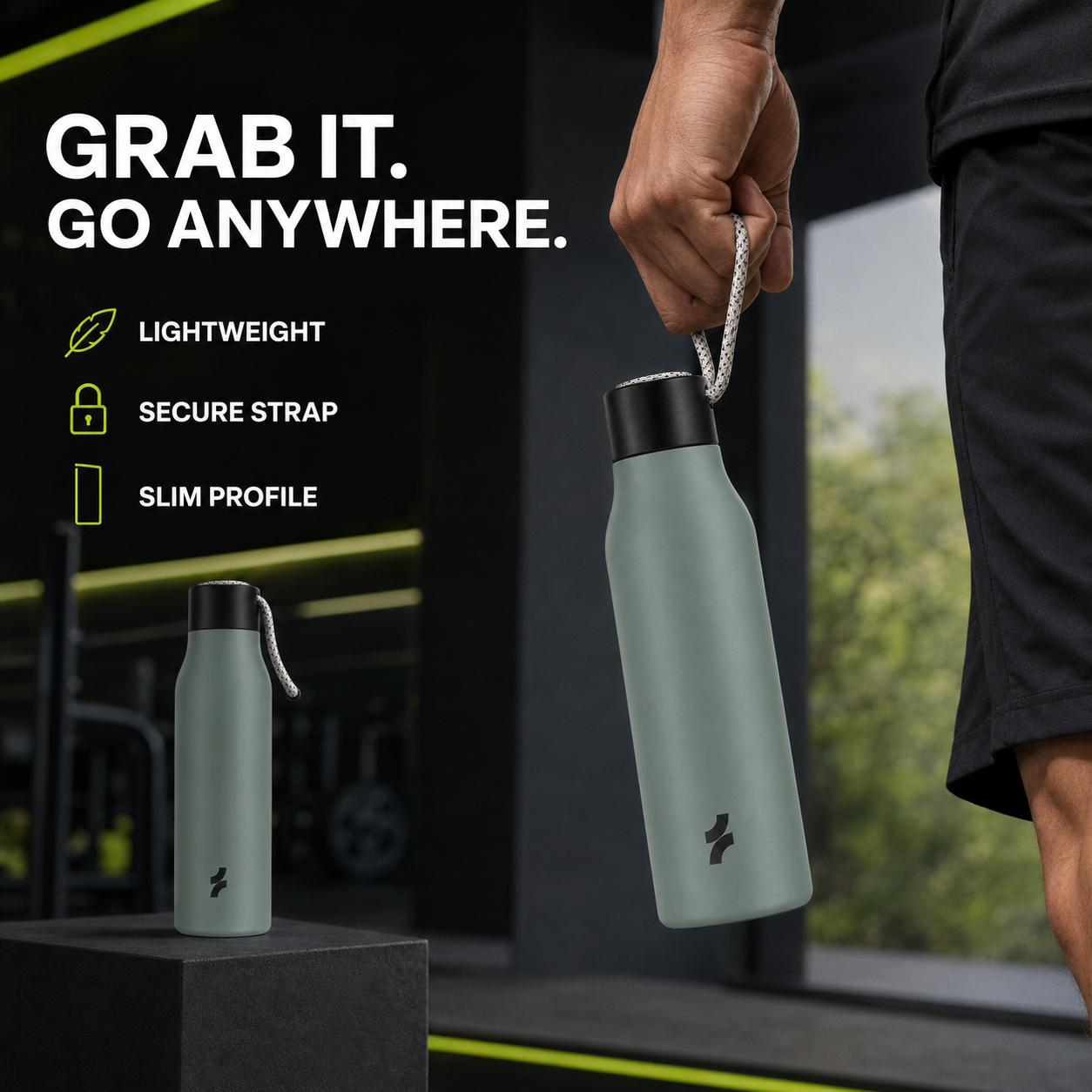 FlowSip Double-Wall Fitness Bottle keeps drinks cold for workouts and travel