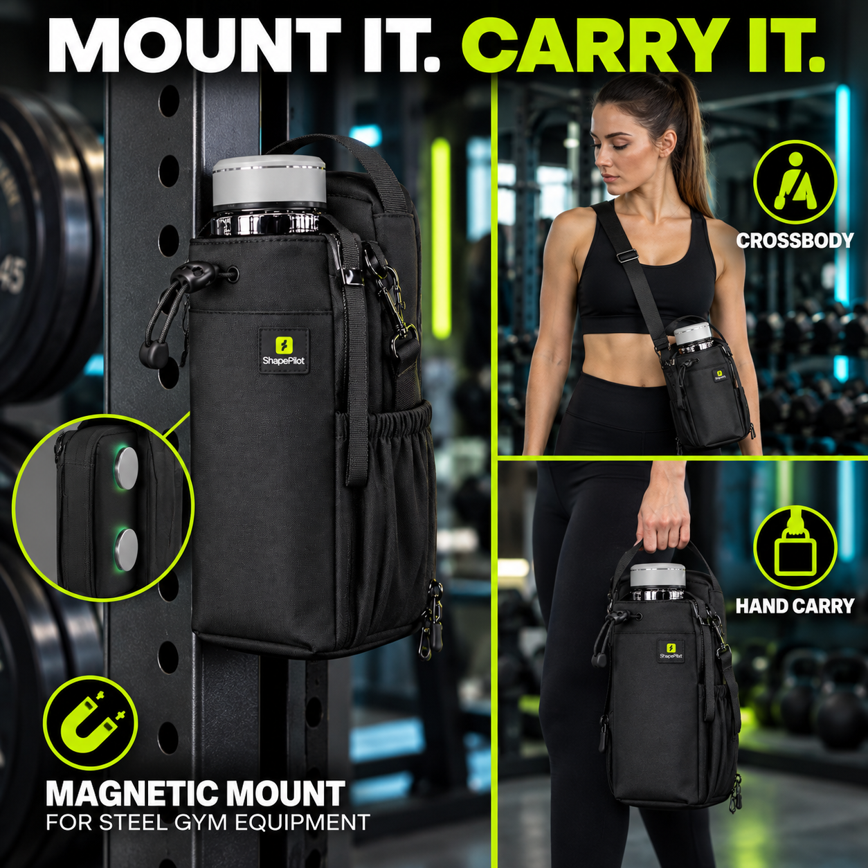 MagLock Magnetic Gym Bottle Bag