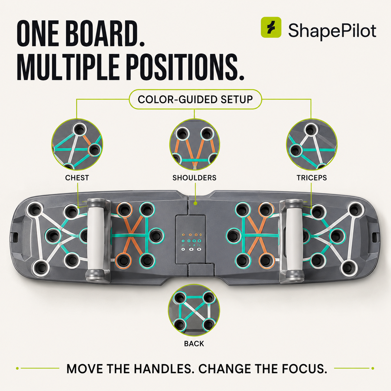 PowerBoard Foldable Push-Up & Resistance System for full-body home workouts